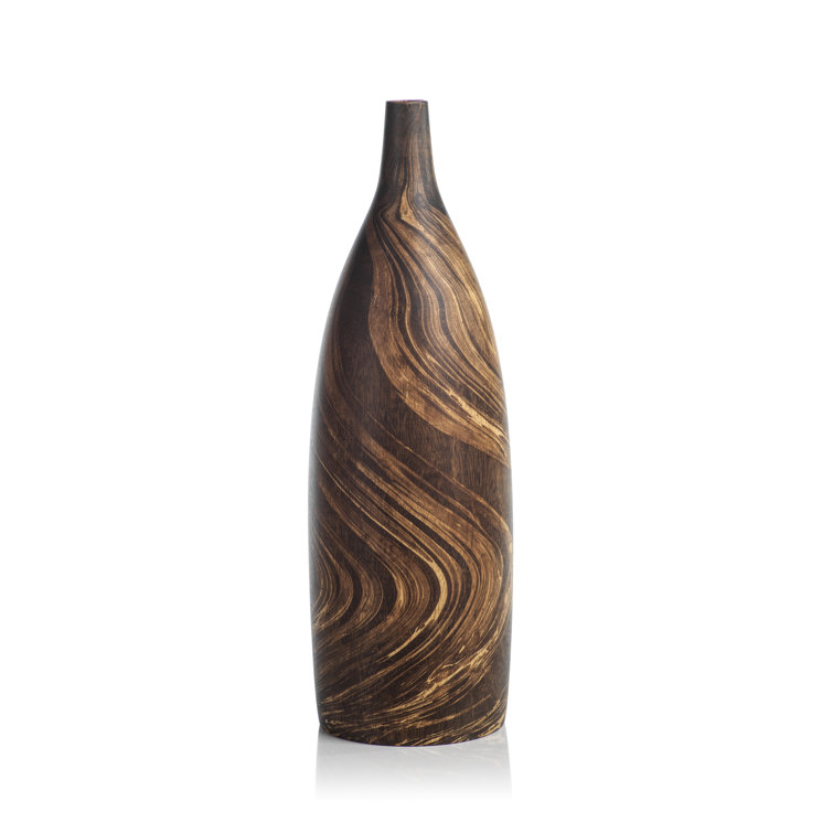 Orren Ellis Windber Mango Wood Table Vase Wayfair